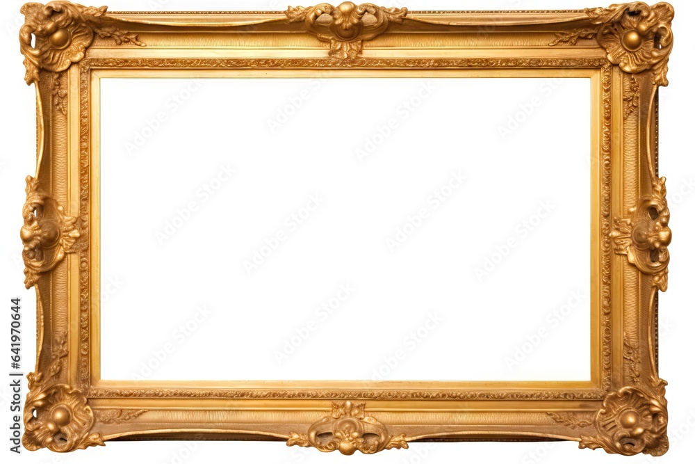 art white background deco classic art old cut Isolated isolated frame design gold classical Gold background victorian picture style photo painting pattern hermitage museum white frame retro object - obrazy, fototapety, plakaty 