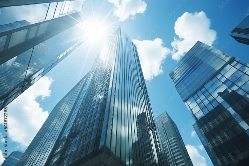 Low angle view of modern skyscrapers