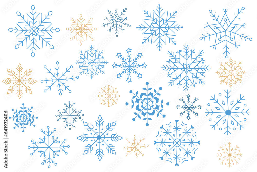 Snowflakes hand drawn. Winter template design. Snowflakes hand drawn. Winter template design.
