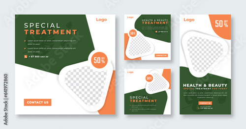 Beauty and Spa Social Media Post for Online Marketing Promotion Banner, Story and Web Internet Ads Flyer