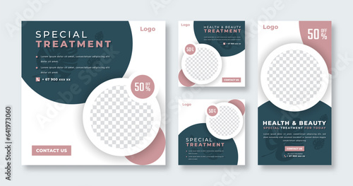 Beauty and Spa Social Media Post for Online Marketing Promotion Banner, Story and Web Internet Ads Flyer