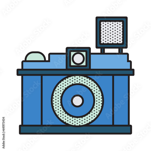 Camera line filled illustration
