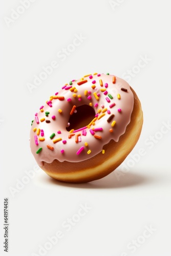 Delicious donuts isolated white background generative ai