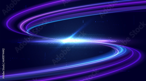 Modern abstract high-speed movement. Dynamic motion light trails effect. Futuristic technology movement pattern for banner. Vector EPS10.