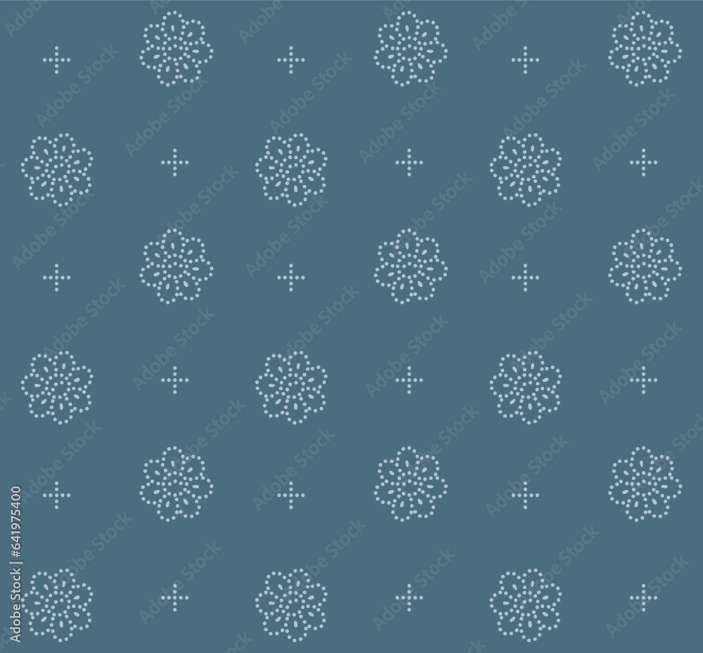 Japanese Dot Star Flower Vector Seamless Pattern Japanese Dot Star Flower Vector Seamless Pattern