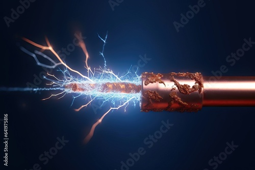 electricity smoke hot wires voltage insulated current arc bright insulated cord electrical blue spark cable Electrical flash conductor spark energy volt wire amper copper amp copper two burn high photo
