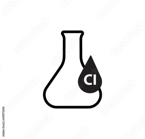 chlorine icon on white background
