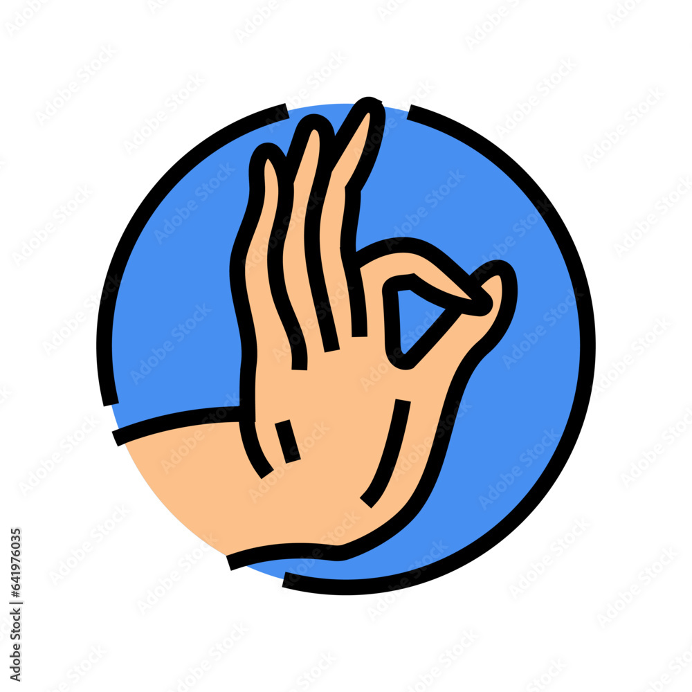 buddha hand gesture mudra color icon vector. buddha hand gesture mudra
