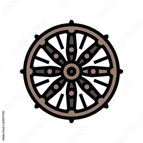 dharma wheel dharmachakra color icon vector. dharma wheel dharmachakra sign. isolated symbol illustration