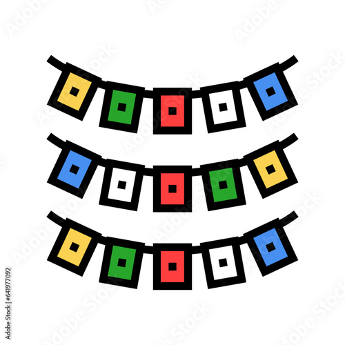 prayer flags buddhism color icon vector. prayer flags buddhism sign. isolated symbol illustration