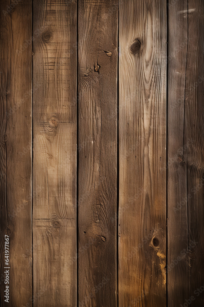 Naklejka premium Background for products cosmetics, food or jewellery. Rustic wood board. Front view.