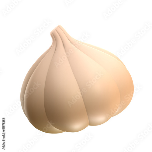 garlic 3D illustration