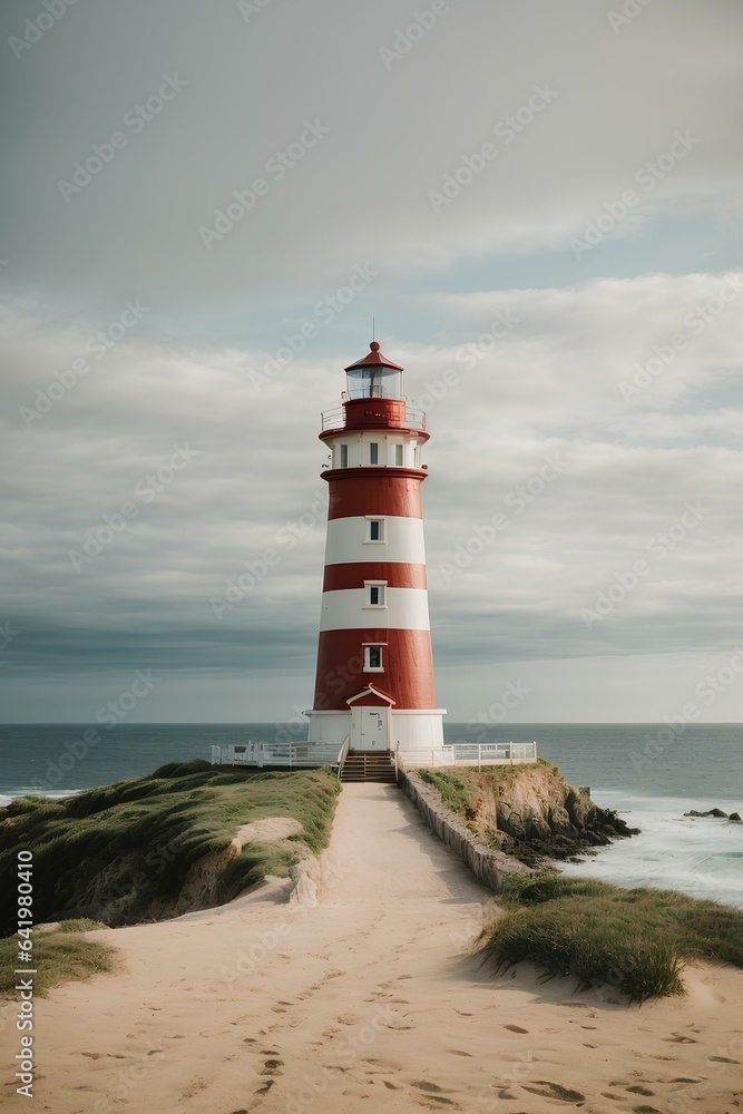 lighthouse on the coast. Generative AI