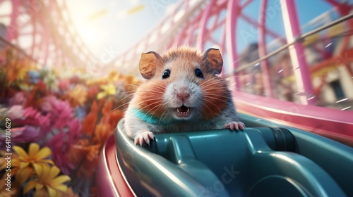 Cute Hamster In Roller Coaster