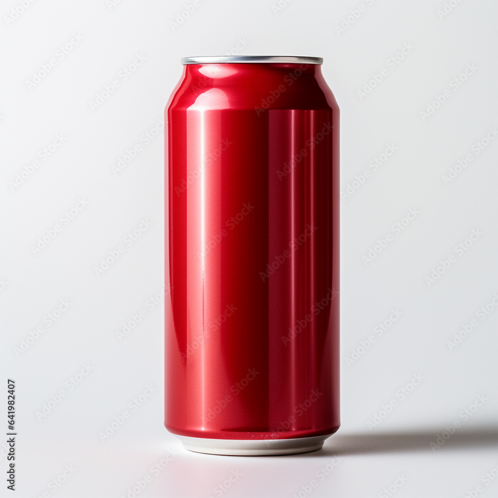 Red can on white background, ai technology Red can on white background, ai technology