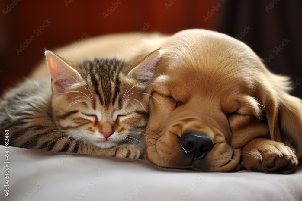 Cute Puppy and kitten Generative AI. Cute Puppy and kitten Generative AI.