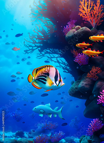 coral reef with fish © mohammad