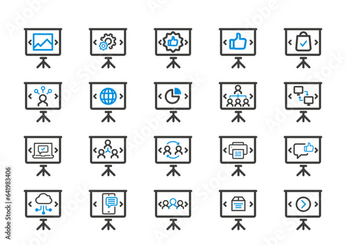 Pictogramme signalisation office écran projection ppt