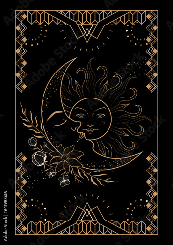 Magical Celestial Interstellar Frame Illustration