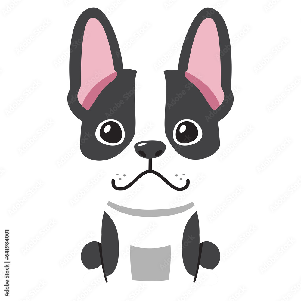 Cartoon character a boston terrier dog for design.
