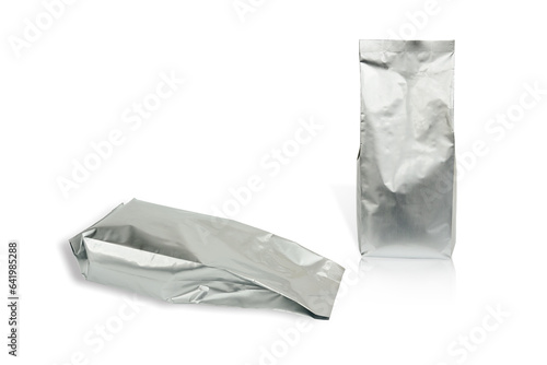 aluminum bag plastic bag isolated on white background. This has clipping path.
