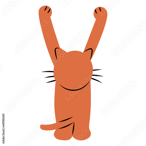 Cat letter Y flat illustration