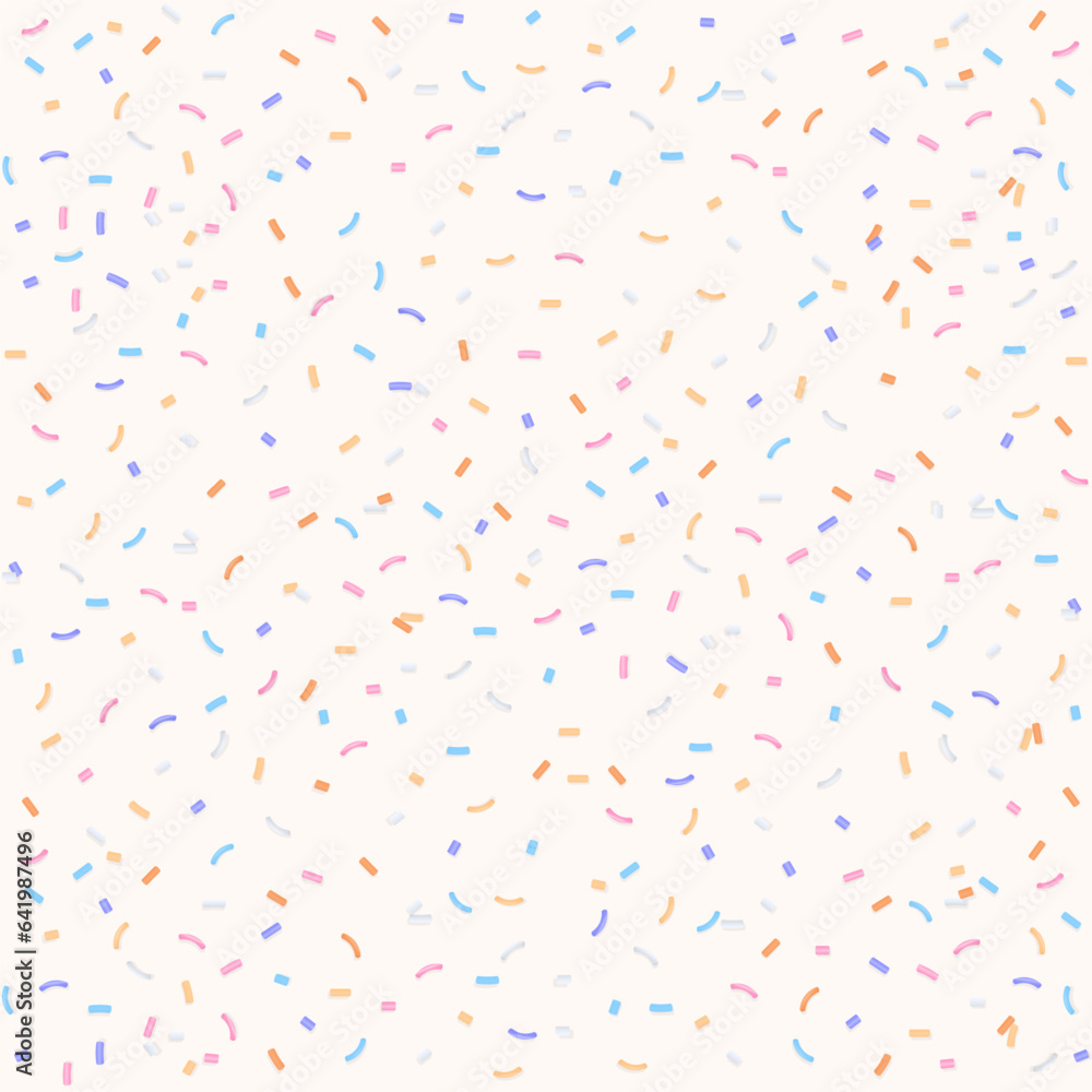 Pastel sprinkles pattern on white background