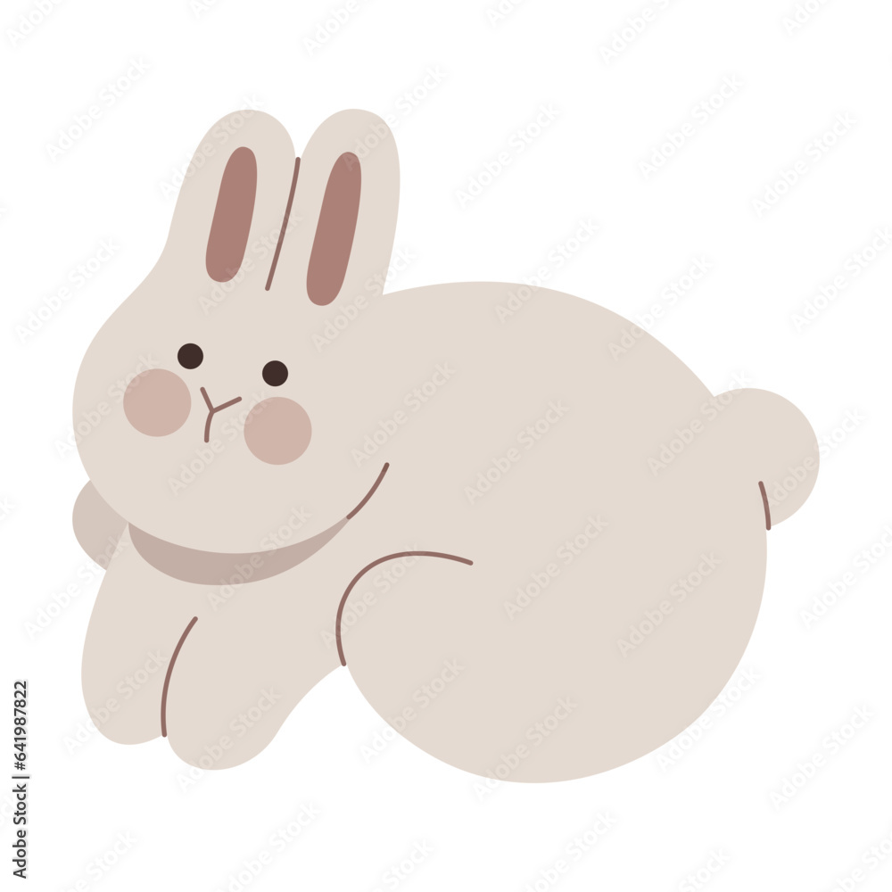 Naklejka premium Cute rabbit jumping flat illustration