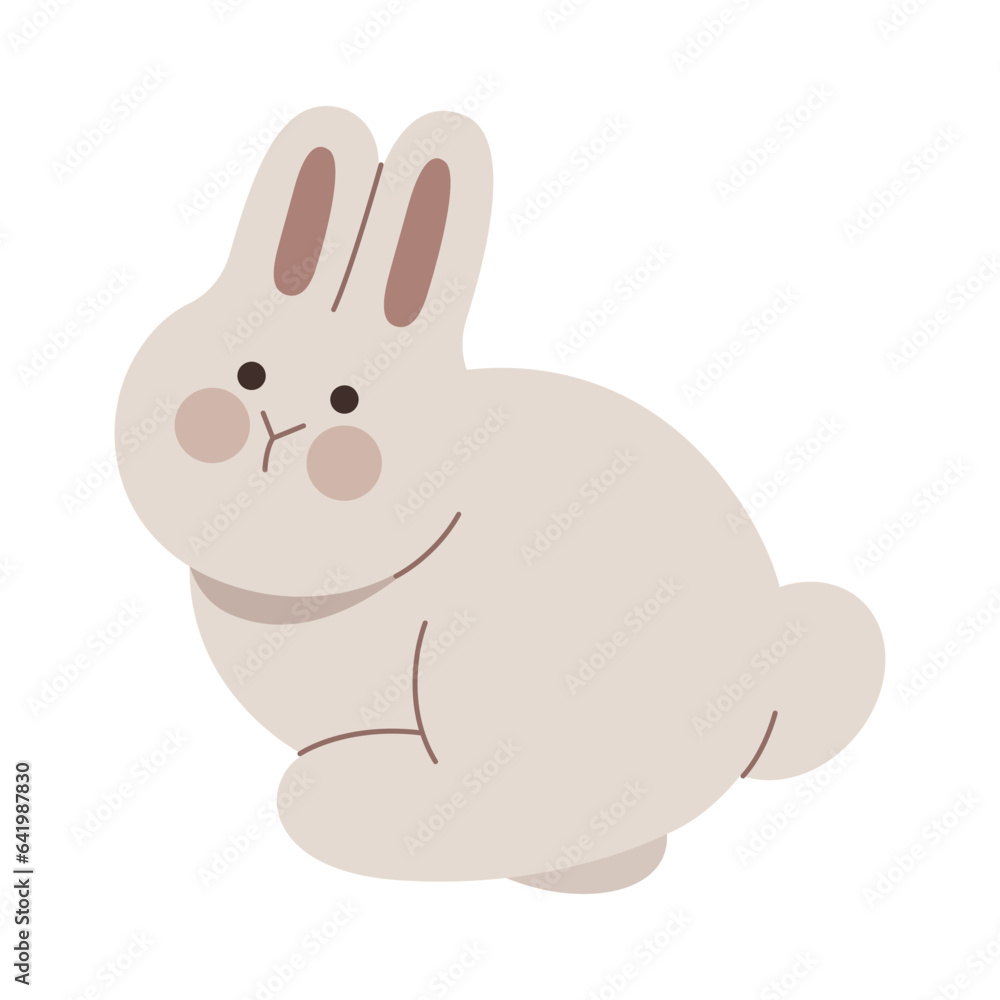 Cute rabbit jumping flat illustration Cute rabbit jumping flat illustration