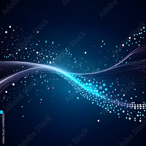 Abstract technology background with glowing particles. Vector illustration for your design. 