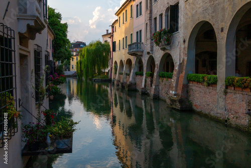 The Buranelli canal, a beautiful view of the historic center of Treviso. © Daniele