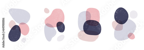 Abstract organic shapes set on white background