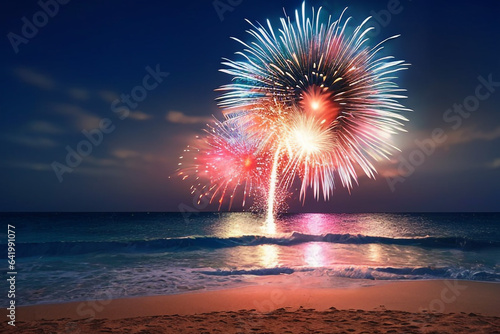 Holiday firework, new year ...