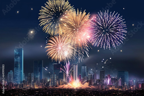 Holiday firework, new year ...