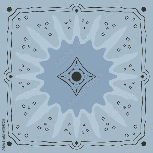 bandana with sun illustration hand drawn