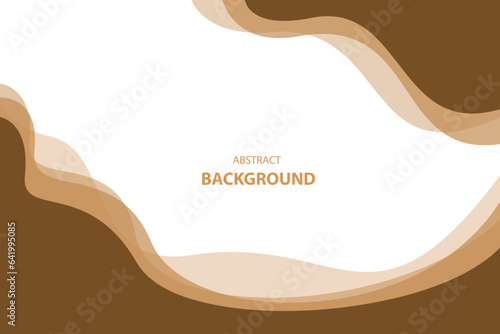 Brown wave background with white space for text and message. vector illustration