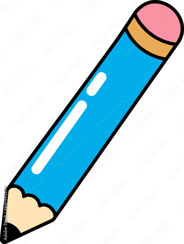 Groovy pencil illustration design of back to school Groovy pencil illustration design of back to school