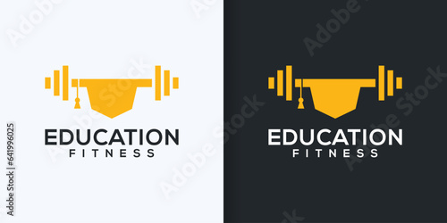 Education fitness logo design, education hat icon, Gym Logo Design, Workout Logo Ideas For Apps and Fitness Logo Design