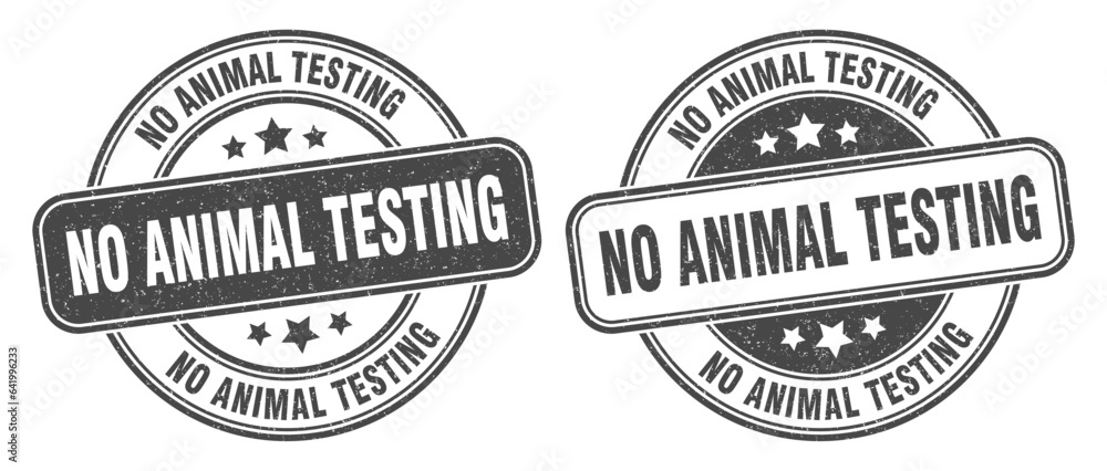 no animal testing stamp. no animal testing label. round grunge sign