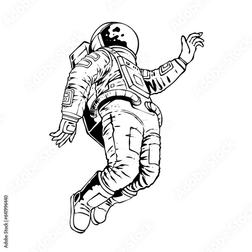the astronaut line art vector