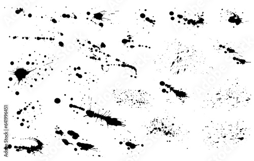 grunge elements of paint ink splatter, set. Vector illustration