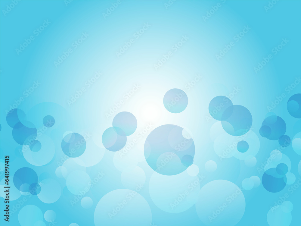 海中に広がる美しい泡模様イメージのアブストラクト背景素材_ライトブルー
