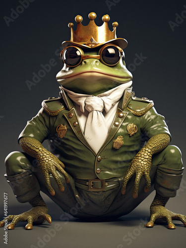 frog with crown ans sunglasses