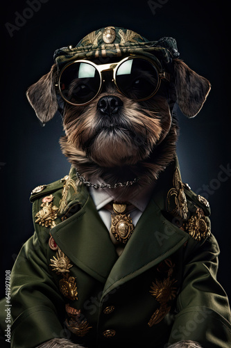 portrait of a dog with sunglass