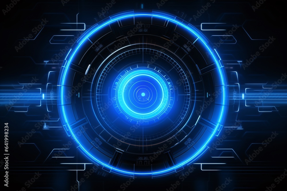 futuristic circle glowing light on dark background generative ai futuristic circle glowing light on dark background generative ai