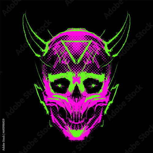 the skull head glow in the dark illustration vector