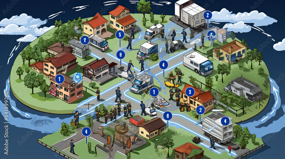 Fototapeta premium AI-supported disaster prevention strategies enhancing preparedness.