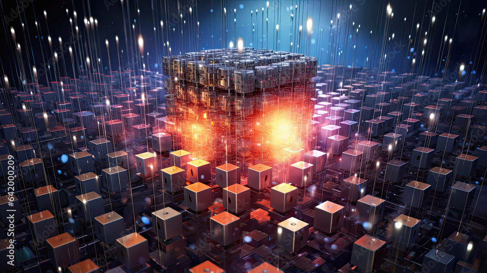 Obraz premium Quantum computing's promise in artificial intelligence revolutionizing machine learning algorithms.