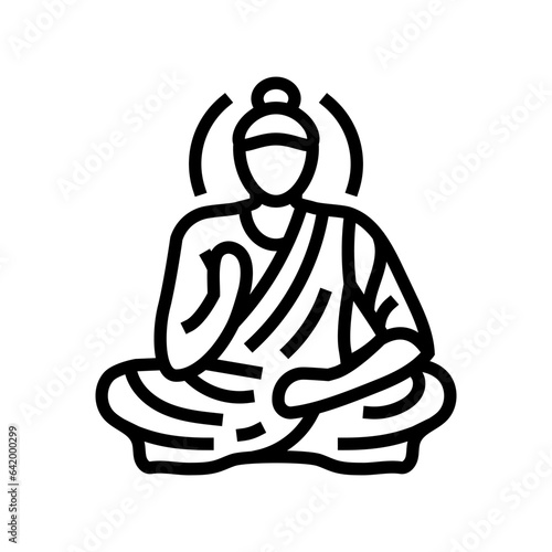 buddha siddhartha gautama line icon vector. buddha siddhartha gautama sign. isolated contour symbol black illustration