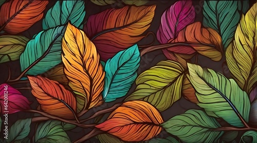 Wallpaper Mural Colorful autumn leaves background Torontodigital.ca